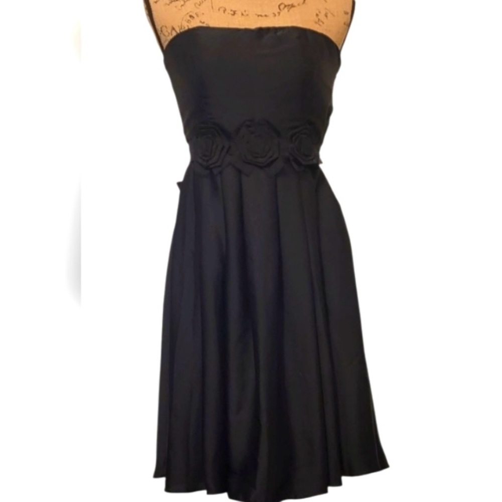 NWT The Limited Strapless Satin Rose A-line Ribbon Cocktail Mini Dress